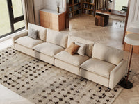 Modular Cero Modular Sectionals | 4-Piece Beige Linen Large Space Couch Sectionals 4-Seater