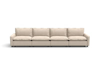 Modular Cero Modular Sectionals | 4-Piece Beige Linen Large Space Couch Sectionals 4-Seater