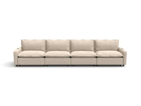 Modular Cero Reclining Sectionals | 4-Piece Beige Linen Large Space Couch Sectionals 4-Seater