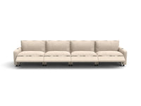 Modular Cero Reclining Sectionals | 4-Piece Beige Linen Large Space Couch Sectionals 4-Seater