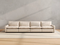 Modular Cero Reclining Sectionals | 4-Piece Beige Linen Large Space Couch Sectionals 4-Seater