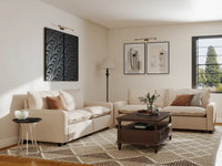 Modular Cero Modular Sectionals | 4-Piece Beige Linen Large Space V-Shaped Sectionals 4-Seater