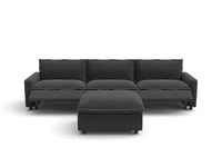Modular Cero Reclining Sectionals | 4-Piece Grey Linen Home Living Chaise Sectionals 3-Seater with 1-Ottoman