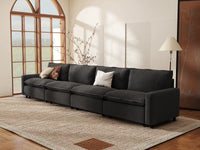 Modular Cero Modular Sectionals | 4-Piece Grey Linen Home Living Couch Sectionals 4-Seater