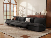 Modular Cero Reclining Sectionals | 4-Piece Grey Linen Home Living Couch Sectionals 4-Seater