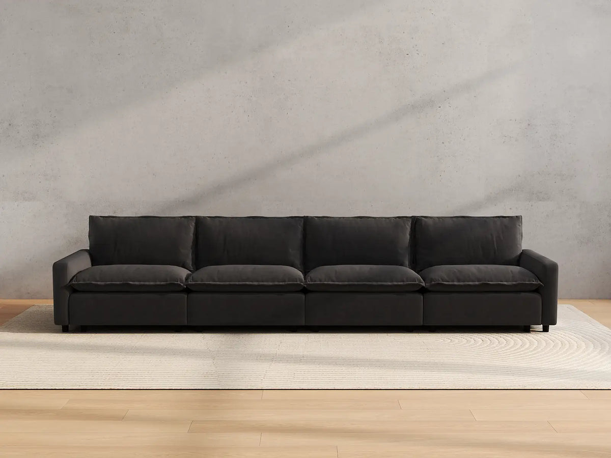 Modular Cero Modular Sectionals | 4-Piece Grey Linen Home Living Couch Sectionals 4-Seater