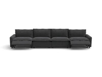 Modular Cero Reclining Sectionals | 4-Piece Grey Linen Home Living Couch Sectionals 4-Seater