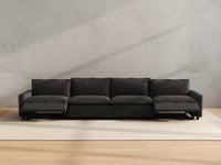 Modular Cero Reclining Sectionals | 4-Piece Grey Linen Home Living Couch Sectionals 4-Seater