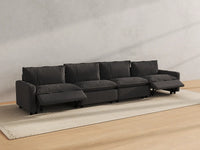 Modular Cero Reclining Sectionals | 4-Piece Grey Linen Home Living Couch Sectionals 4-Seater