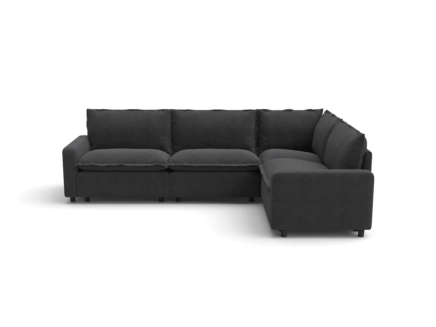 Modular Cero Sectional Modular Couch | 4-Piece Grey Linen Home Living L-Shaped Sectionals 4-Seater