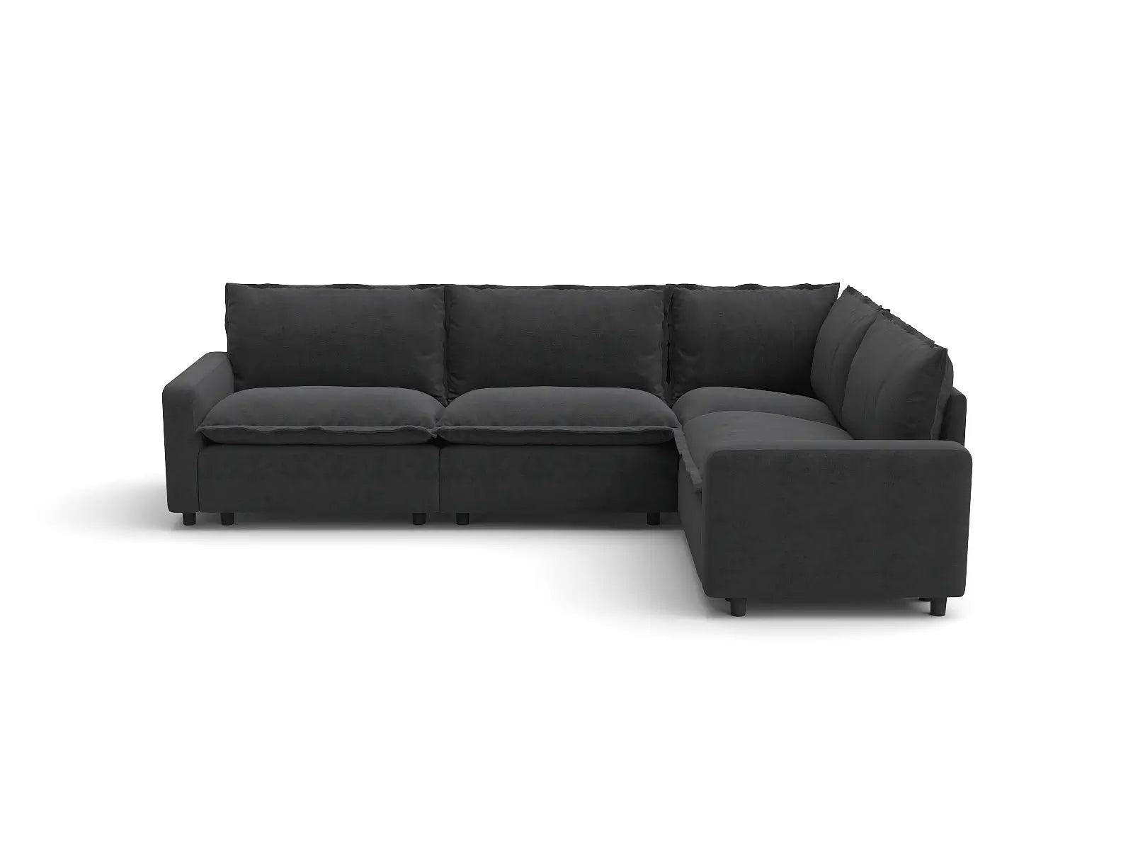 Modular Cero Sectional Modular Couch | 4-Piece Grey Linen Home Living L-Shaped Sectionals 4-Seater