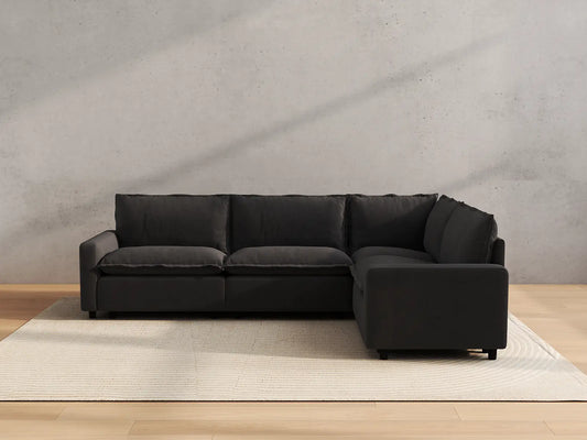 Modular Cero Modular Sectionals | 4-Piece Grey Linen Home Living L-Shaped Sectionals 4-Seater