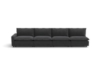 Modular Cero Reclining Sectionals | 4-Piece Grey Linen Large Space Couch Sectionals 4-Seater