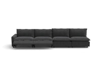 Modular Cero Reclining Sectionals | 4-Piece Grey Linen Large Space Couch Sectionals 4-Seater