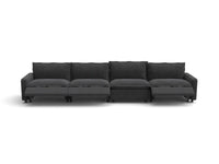 Modular Cero Reclining Sectionals | 4-Piece Grey Linen Large Space Couch Sectionals 4-Seater