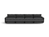 Modular Cero Reclining Sectionals | 4-Piece Grey Linen Large Space Couch Sectionals 4-Seater