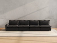 Modular Cero Reclining Sectionals | 4-Piece Grey Linen Large Space Couch Sectionals 4-Seater