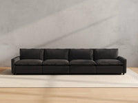 Modular Cero Reclining Sectionals | 4-Piece Grey Linen Large Space Couch Sectionals 4-Seater