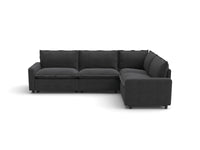 Modular Cero Reclining L Shaped Sectional | 4-Piece Grey Linen Large Space L-Shaped Sectionals 4-Seater