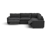 Modular Cero Reclining Sectionals | 4-Piece Grey Linen Large Space L-Shaped Sectionals 4-Seater