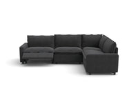 Modular Cero Reclining L Shaped Sectional | 4-Piece Grey Linen Large Space L-Shaped Sectionals 4-Seater