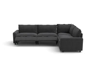 Modular Cero Reclining Sectionals | 4-Piece Grey Linen Large Space L-Shaped Sectionals 4-Seater