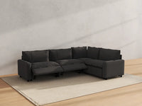 Modular Cero Reclining Sectionals | 4-Piece Grey Linen Large Space L-Shaped Sectionals 4-Seater