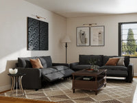 Modular Cero Reclining Sectionals | 4-Piece Grey Linen Large Space V-Shaped Sectionals 4-Seater