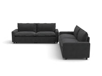 Modular Cero Reclining Sectionals | 4-Piece Grey Linen Large Space V-Shaped Sectionals 4-Seater