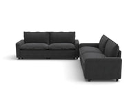 Modular Cero Reclining Sectionals | 4-Piece Grey Linen Large Space V-Shaped Sectionals 4-Seater