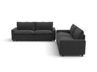 Modular Cero Modular Sectional Couch | 4-Piece Grey Linen Large Space V-Shaped Sectionals 4-Seater