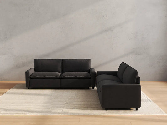 Modular Cero Modular Sectionals | 4-Piece Grey Linen Large Space V-Shaped Sectionals 4-Seater