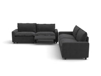 Modular Cero Reclining Sectionals | 4-Piece Grey Linen Large Space V-Shaped Sectionals 4-Seater