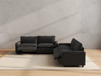 Modular Cero Reclining Sectionals | 4-Piece Grey Linen Large Space V-Shaped Sectionals 4-Seater