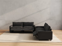Modular Cero Reclining Sectionals | 4-Piece Grey Linen Large Space V-Shaped Sectionals 4-Seater