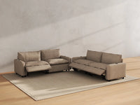 Modular Cero Reclining Sectionals | 4-Piece Khaki Linen Grand Estate V-Shaped Sectionals 4-Seater