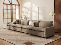Modular Cero Modular Sectionals | 4-Piece Khaki Linen Home Living Couch Sectionals 4-Seater
