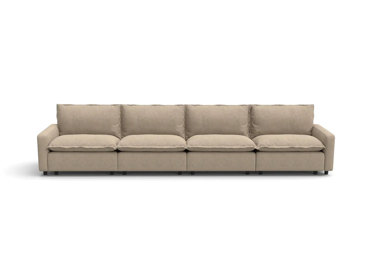 Modular Cero Modular Sectionals | 4-Piece Khaki Linen Home Living Couch Sectionals 4-Seater