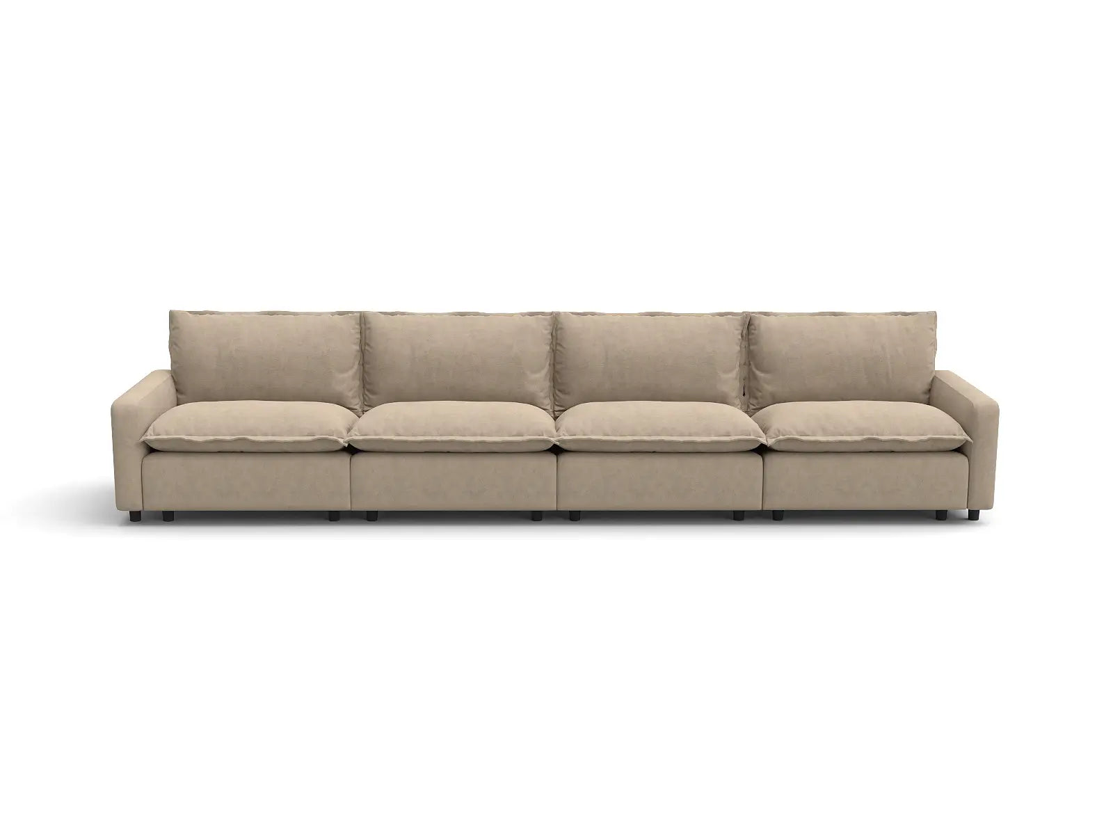 Modular Cero Modular Sectional Couch | 4-Piece Khaki Linen Home Living Couch Sectionals 4-Seater