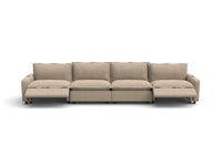 Modular Cero Reclining Sectionals | 4-Piece Khaki Linen Home Living Couch Sectionals 4-Seater