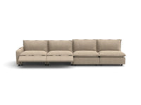 Modular Cero Reclining Sectionals | 4-Piece Khaki Linen Home Living Couch Sectionals 4-Seater