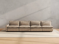 Modular Cero Reclining Sectionals | 4-Piece Khaki Linen Home Living Couch Sectionals 4-Seater