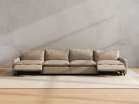 Modular Cero Reclining Sectionals | 4-Piece Khaki Linen Home Living Couch Sectionals 4-Seater