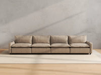 Modular Cero Reclining Sectionals | 4-Piece Khaki Linen Home Living Couch Sectionals 4-Seater