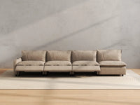 Modular Cero Reclining Sectionals | 4-Piece Khaki Linen Home Living Couch Sectionals 4-Seater