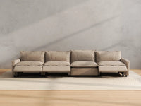 Modular Cero Reclining Sectionals | 4-Piece Khaki Linen Home Living Couch Sectionals 4-Seater