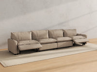 Modular Cero Reclining Sectionals | 4-Piece Khaki Linen Home Living Couch Sectionals 4-Seater