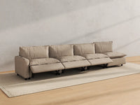 Modular Cero Reclining Sectionals | 4-Piece Khaki Linen Home Living Couch Sectionals 4-Seater