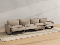 Modular Cero Reclining Sectionals | 4-Piece Khaki Linen Home Living Couch Sectionals 4-Seater