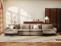 Modular Cero Reclining Sectionals | 4-Piece Khaki Linen Home Living Couch Sectionals 4-Seater